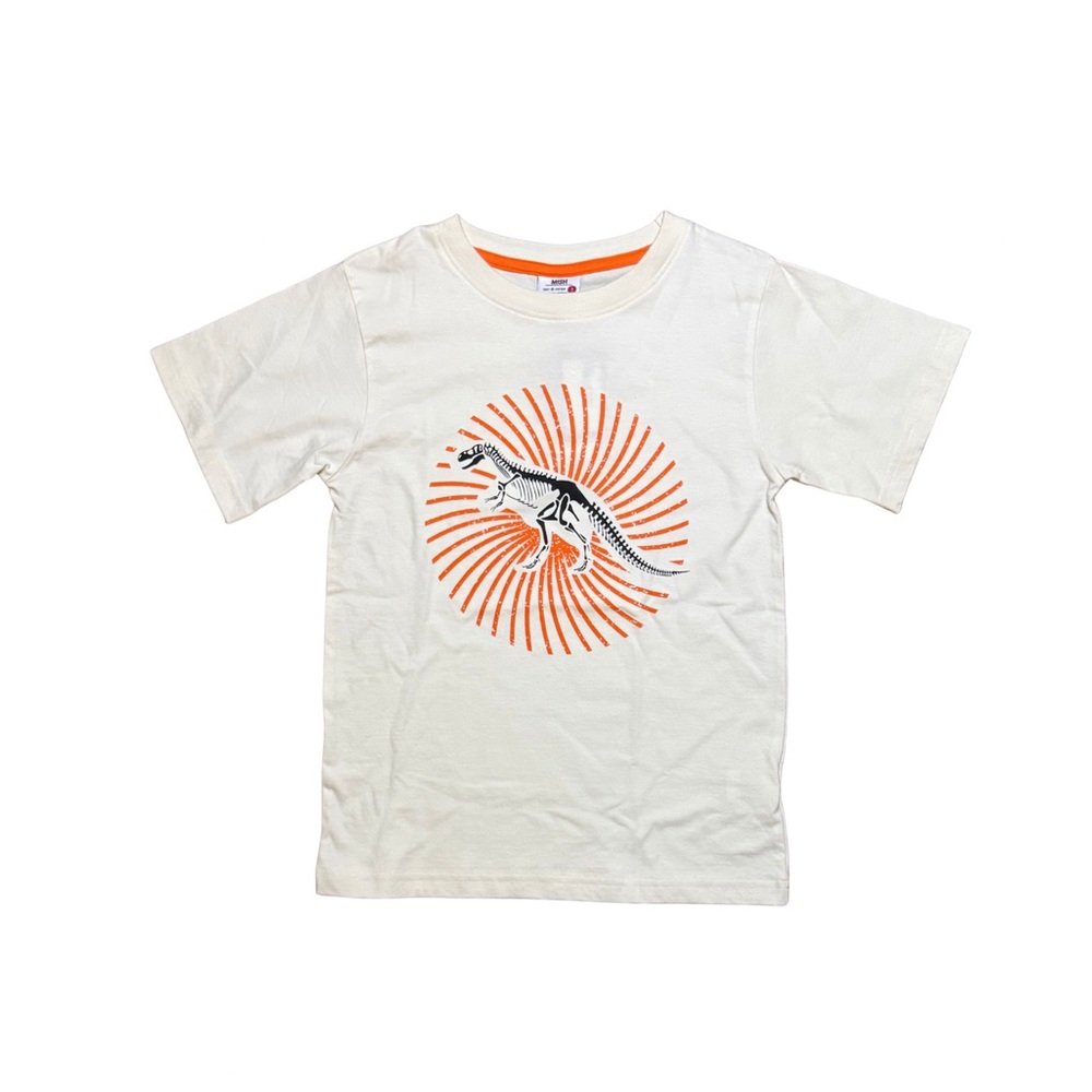 Mish Dino Burst T-shirt in beige Boys size 7 NWOT